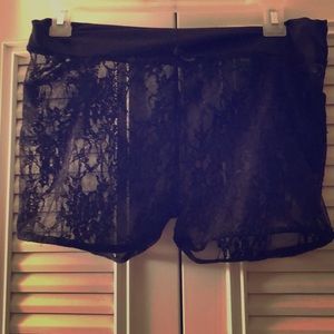 Black lace shorts